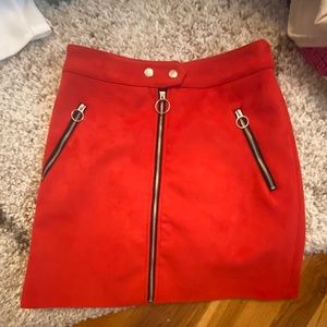 Red Skirt with zippers